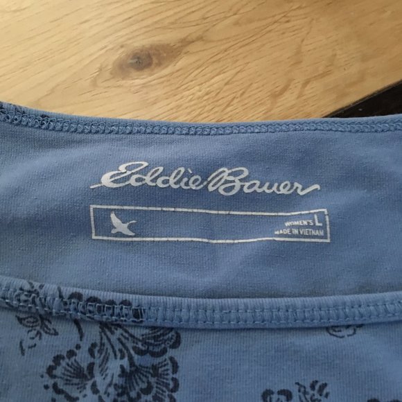 Blue Stretchy Jersey Floral Tank Top - Picture 7 of 8